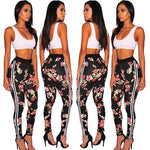 Echoine Floral Print Two Piece Set Sportwear Crop Top + Long Pant Women Clothes 2019 Outfits Womens Tracksuit Set