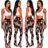 Echoine Floral Print Two Piece Set Sportwear Crop Top + Long Pant Women Clothes 2019 Outfits Womens Tracksuit Set