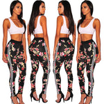 Echoine Floral Print Two Piece Set Sportwear Crop Top + Long Pant Women Clothes 2019 Outfits Womens Tracksuit Set