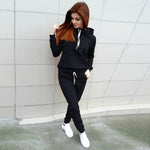 Brand New 2 Piece Set Women Hoodies Pant Clothing Set Warm Newest Clothes Ladies Solid Tracksuit Women Set Top Pants Suit Female