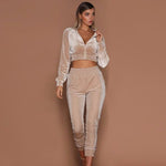 Fuedage summer Autumn Two Pieces Set Hoodie Top And Pant Tracksuit Women Set Elastic Waist Leisure 2 Piece Set Women Outfits