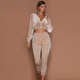 Fuedage summer Autumn Two Pieces Set Hoodie Top And Pant Tracksuit Women Set Elastic Waist Leisure 2 Piece Set Women Outfits