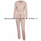 Fuedage summer Autumn Two Pieces Set Hoodie Top And Pant Tracksuit Women Set Elastic Waist Leisure 2 Piece Set Women Outfits